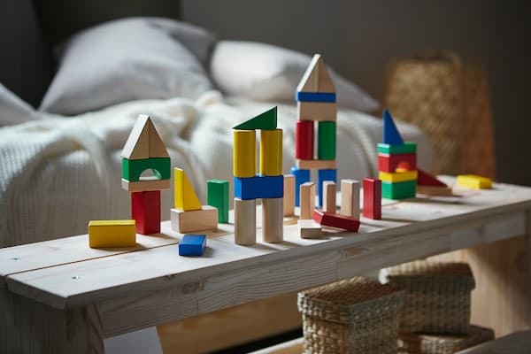 UNDERHÅLLA - 40-piece wooden building block set, multicolour - best price from Maltashopper.com 00506684