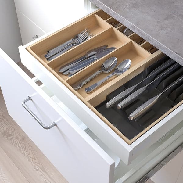 Ikea UPPDATERA - Cutlery tray/tray with knife rack, light bamboo, 52x50 cm
