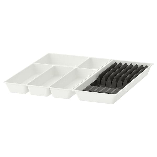 Ikea UPPDATERA - Cutlery tray/tray with knife rack, white/anthracite, 52x50 cm