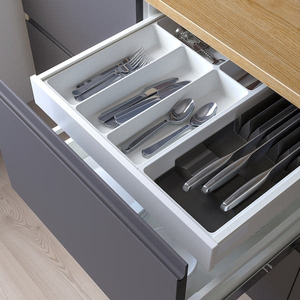 Ikea UPPDATERA - Cutlery tray/tray with knife rack, white/anthracite, 52x50 cm