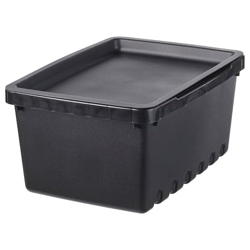 UPPSNOFSAD - Container with lid, black, 25x17x12 cm/4 l