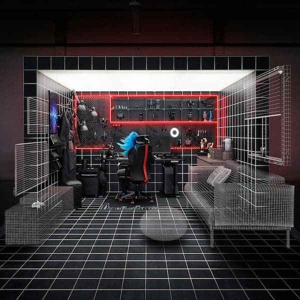 Ikea UPPSPEL - Cpu stand with castors, dark grey