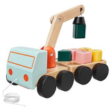 UPPSTÅ crane with blocks, multicolour/beech, 29x15 cm