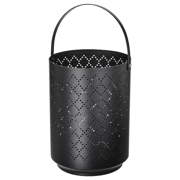 URSKILJA - Lantern for block candle, black, 22 cm - best price from Maltashopper.com 00509710