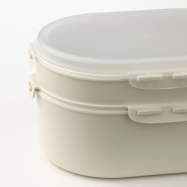 Ikea UTBJUDA - Stackable lunch box for dry food, light grey-beige