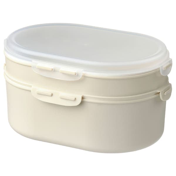 Ikea UTBJUDA - Stackable lunch box for dry food, light grey-beige