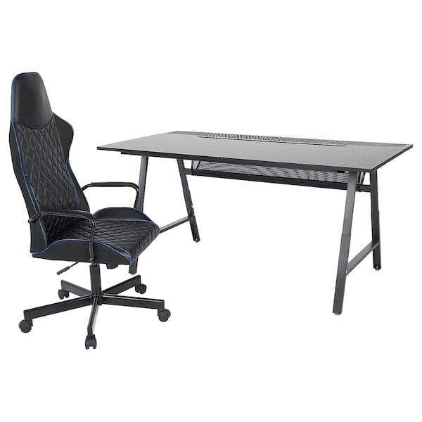 UTESPELARE Gaming Desk and Chair - Black 