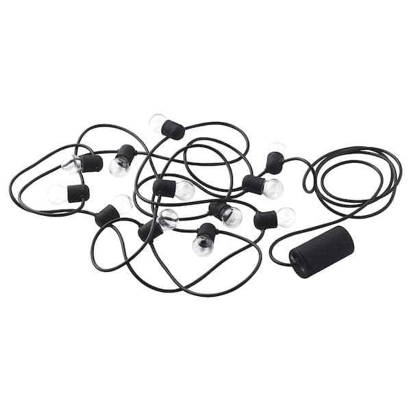 Ikea UTSUND - LED lighting chain with 12 lights, outdoor/battery-operated black