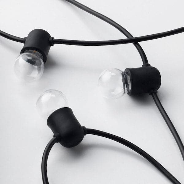 Ikea UTSUND - LED lighting chain with 12 lights, outdoor/battery-operated black
