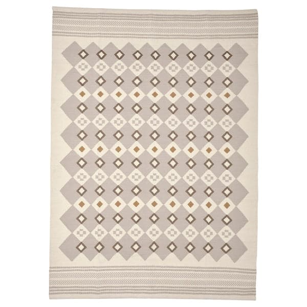 Ikea VÄGNÄT - Rug, flatwoven, off-white grey/handmade, 133x195 cm