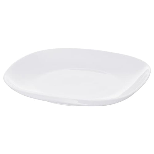 VÄRDERA - Plate, white, 25x25 cm