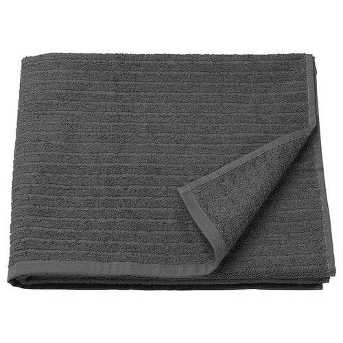VÅGSJÖN - Bath towel, dark grey, 70x140 cm