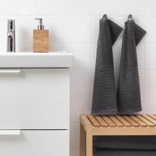 VÅGSJÖN Guest towel - dark gray 30x50 cm , 30x50 cm