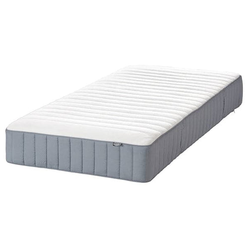VALEVÅG - Pocket sprung mattress, extra firm / light blue,80x200 cm