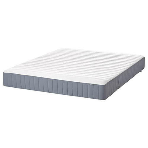 VALEVÅG Pocket sprung mattress, rigid/light blue, 160x190 cm