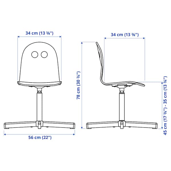 Ikea VALFRED / SIBBEN - Children's desk chair, birch/white