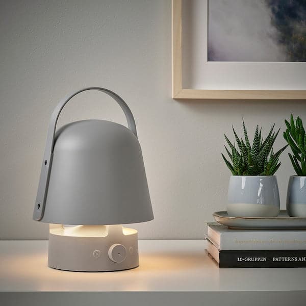 Ikea VAPPEBY - Bluetooth speaker lamp, outdoor/grey