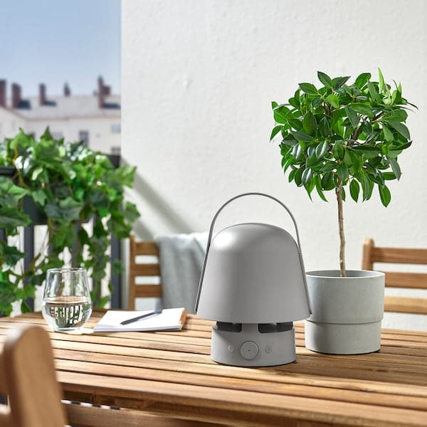 Ikea VAPPEBY - Bluetooth speaker lamp, outdoor/grey