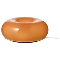 VARMBLIXT LED table/wall lamp, orange glass/round, 30 cm