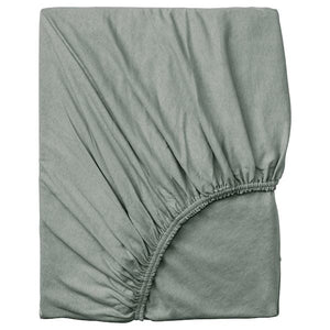 Ikea VÅRVIAL - Sheet with corners, grey-green, 160x200 cm