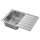 VATTUDALEN inset sink, 1 bowl with drainboard, stainless steel, 69x47 cm
