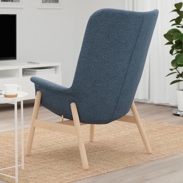 Ikea VEDBO Armchair with high backrest - Gunnared blue ,