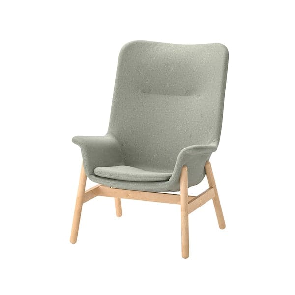 Ikea VEDBO Armchair with high backrest - Gunnared light green ,