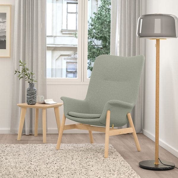 Ikea VEDBO Armchair with high backrest - Gunnared light green ,