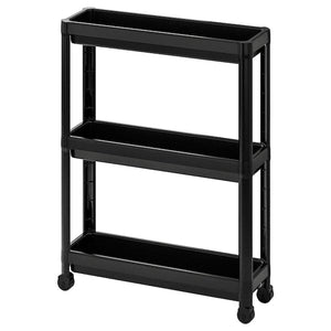 Ikea VESKEN - Trolley, black, 54x18x71 cm