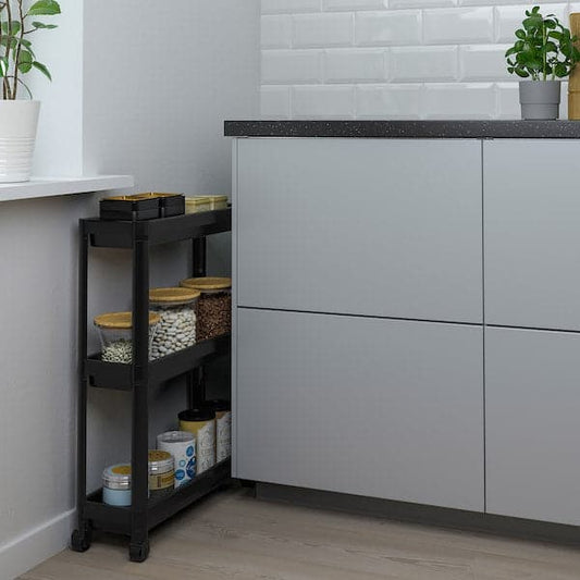 Ikea VESKEN - Trolley, black, 54x18x71 cm