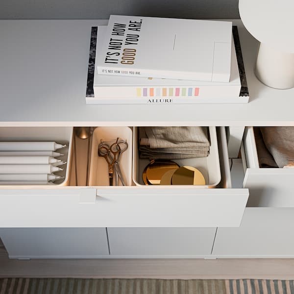 VIHALS - Sideboard, white, 140x37x75 cm - best price from Maltashopper.com 30491718