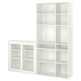 VIHALS storage combination w glass doors, white/clear glass, 190x37x200 cm