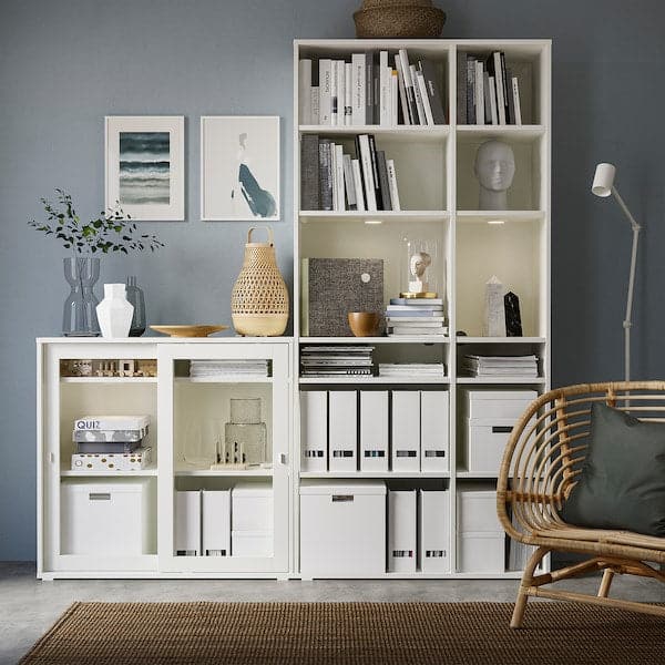 Ikea VIHALS - Storage combination w glass doors, white/clear glass, 190x37x200 cm