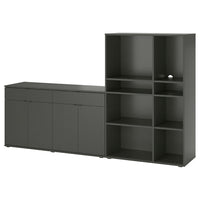 VIHALS storage combination, dark grey, 235x37x140 cm