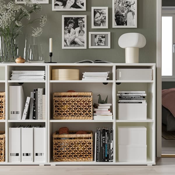 Ikea VIHALS - Shelving combination, white, 286x37x90 cm