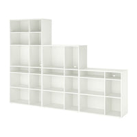 VIHALS shelving combination, white, 286x37x200 cm