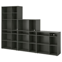 VIHALS shelving combination, dark grey, 286x37x200 cm