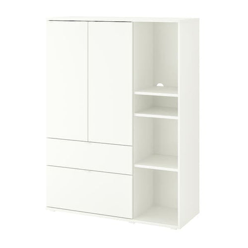 VIHALS - Storage unit, white, 105x37x140 cm