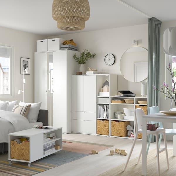 Ikea VIHALS - Wardrobe with 2 doors, white, 105x57x200 cm