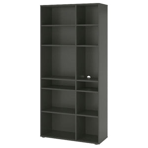 Ikea VIHALS - Shelving unit with 10 shelves, dark grey, 95x37x200 cm
