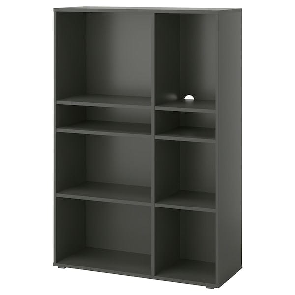 VIHALS shelving unit with 6 shelves, dark grey, 95x37x140 cm