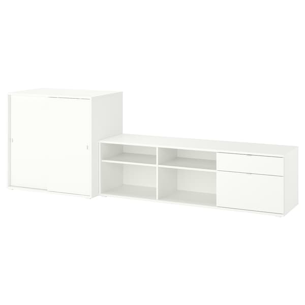 Ikea VIHALS - TV/storage combination, white, 275x47x90 cm