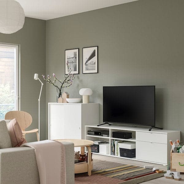 Ikea VIHALS - TV/storage combination, white, 275x47x90 cm