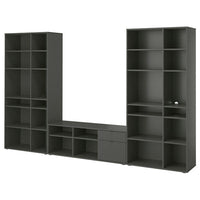 VIHALS TV/storage combination, dark grey, 337x37x200 cm