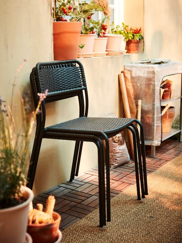 Ikea VIHOLMEN - Chair, outdoor, dark grey ,