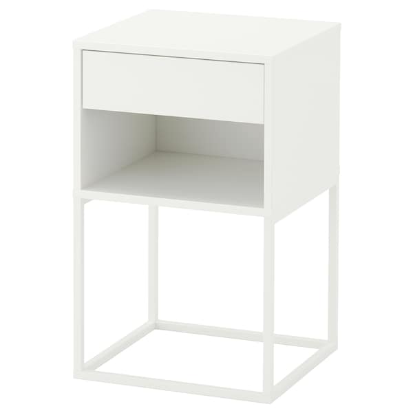Ikea VIKHAMMER - Bedside table, white, 40x39 cm