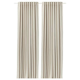 VILBORG room darkening curtains, 1 pair, beige/with heading tape, 145x300 cm