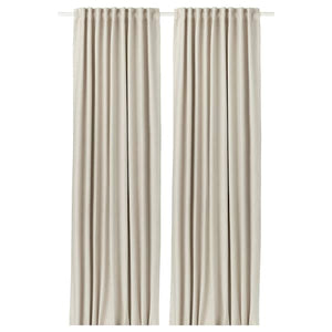Ikea VILBORG Room darkening curtains, 1 pair, beige145x250 cm , 145x300 cm