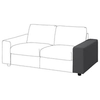 VIMLE armrest, wide/Hallarp grey, 22x48x93 cm