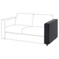 VIMLE armrest, Djuparp dark grey, 15 cm